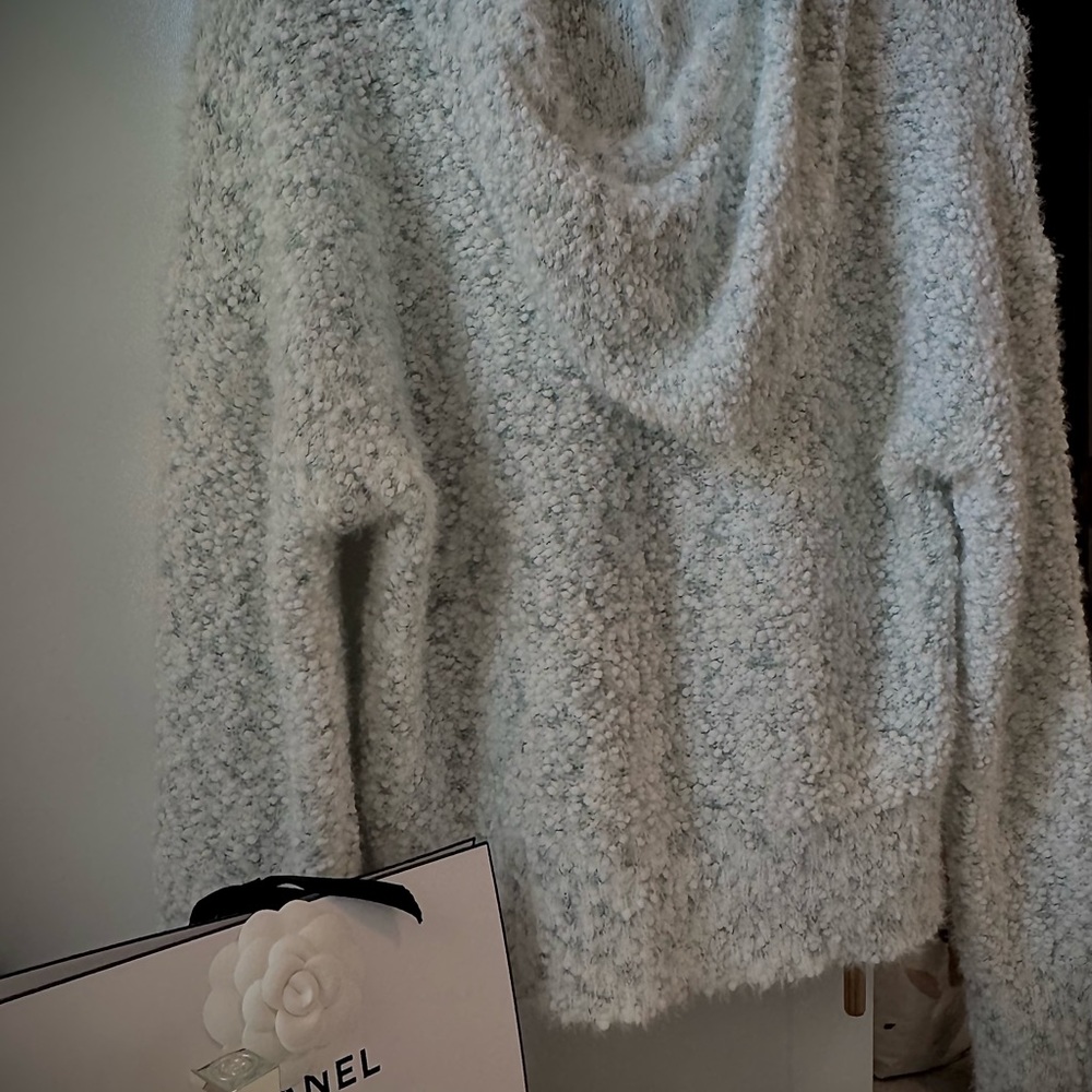 Luxurious handmade White Hooded Sweater